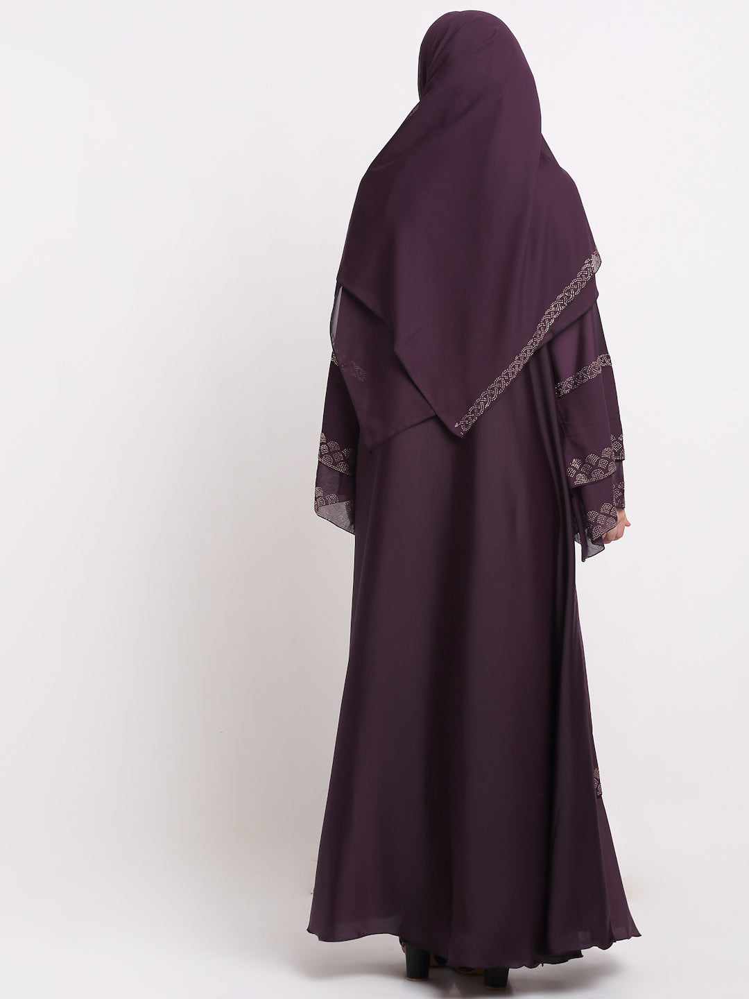 Klotthe Women Purple Solid Burqa With Scarf
