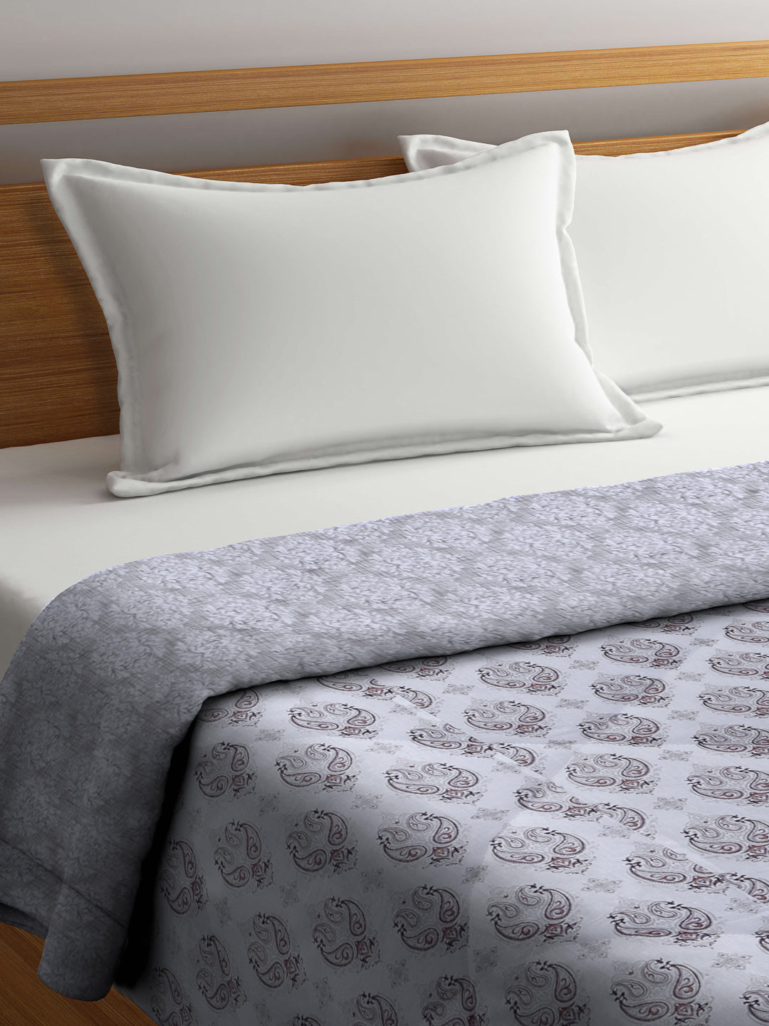 Klotthe Brown Ethnic Motifs Printed 600 GSM Mild Winter Jaypuri Double Bed Quilt