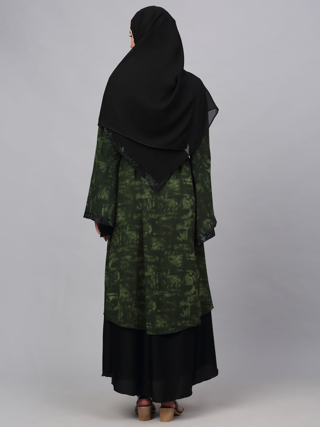 Klotthe Women Multicolor Embellished Burqa With Scarves