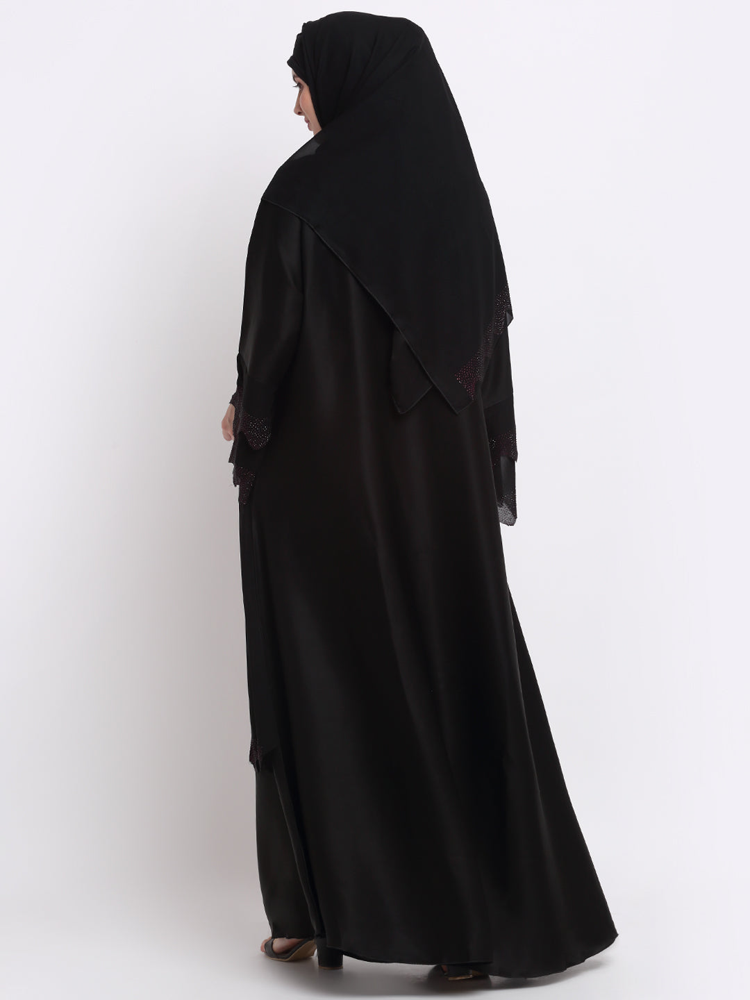 Klotthe Women Black Solid Burqa With Scarf