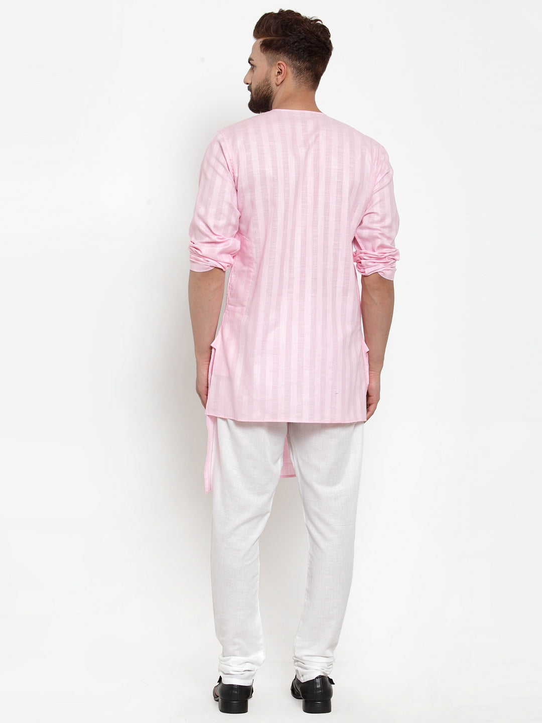 KLOTTHE Pink Cotton Self Design Kurta With Pyjama