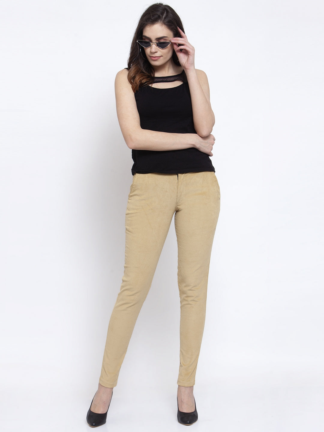 KLOTTHE Beige Cotrise Solid Trousers – KLOTTHE®