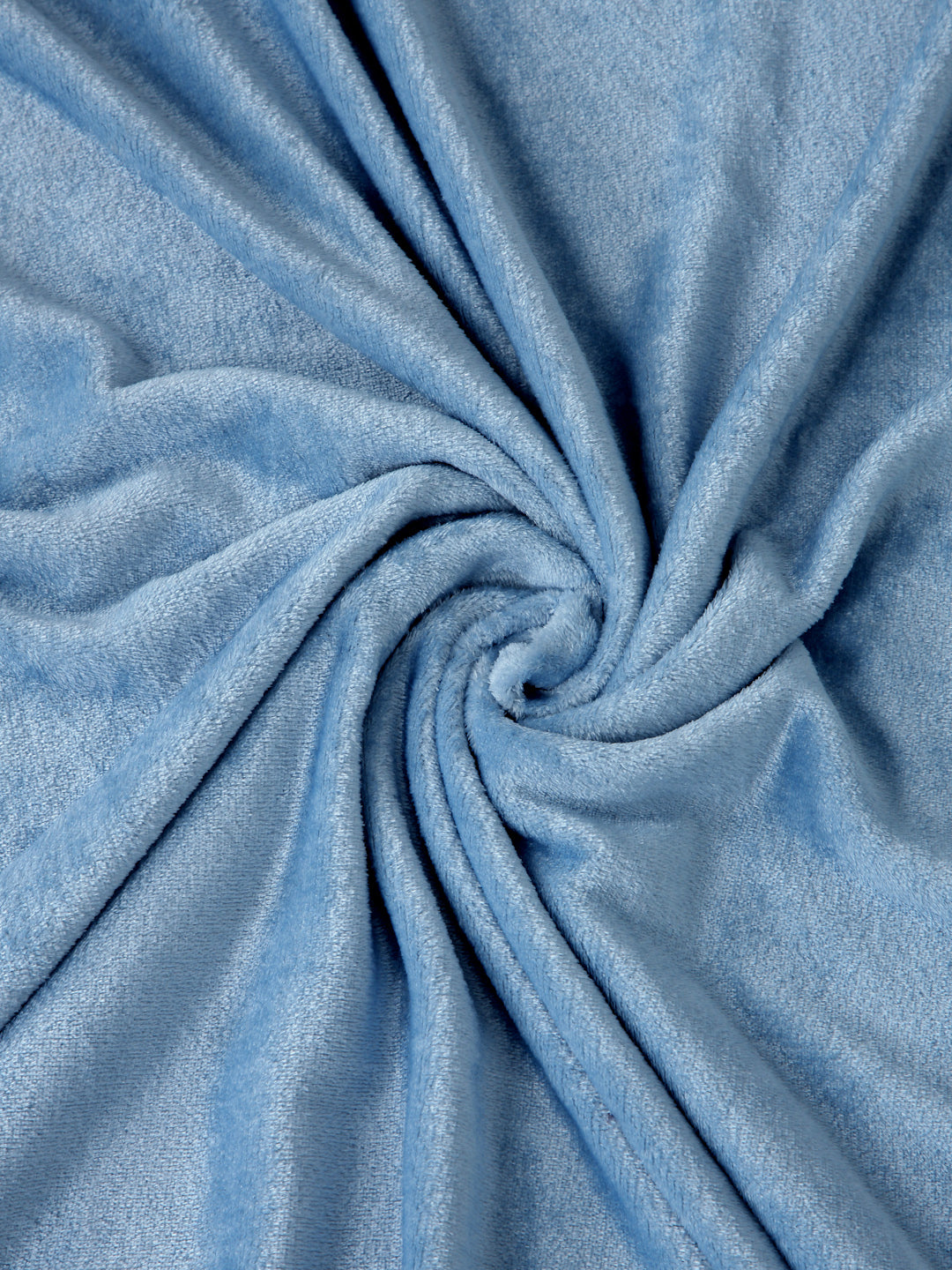 Klotthe Sky Blue Solid Woolen Fitted Double Bed Sheet with 2 Pillow Covers