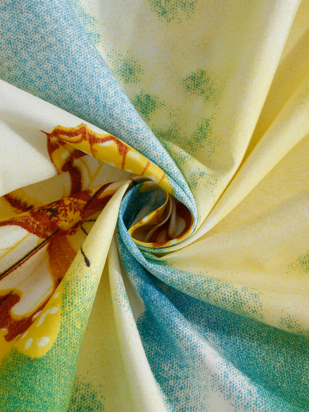 Klotthe Multicolor Floral 300 TC Cotton Blend King Size Double Bedsheet with 2 Pillow covers
