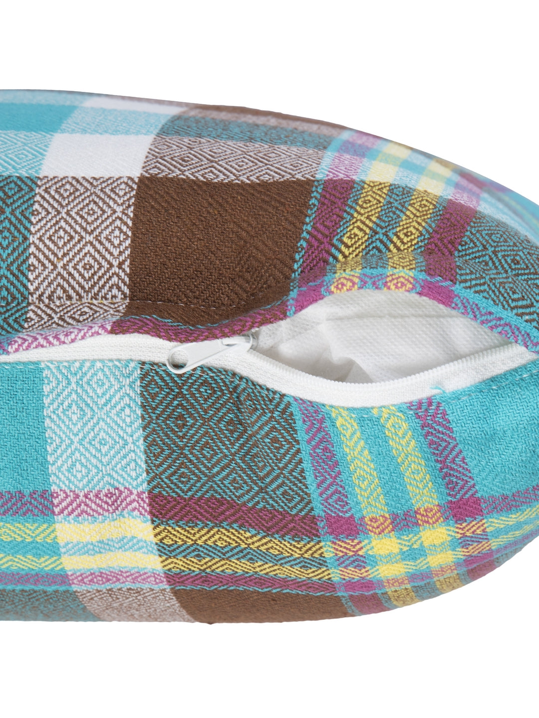 KLOTTHE Set of Five Multicolor Poly Cotton Cushion Covers With Microfibre Fillers (40X40cm)