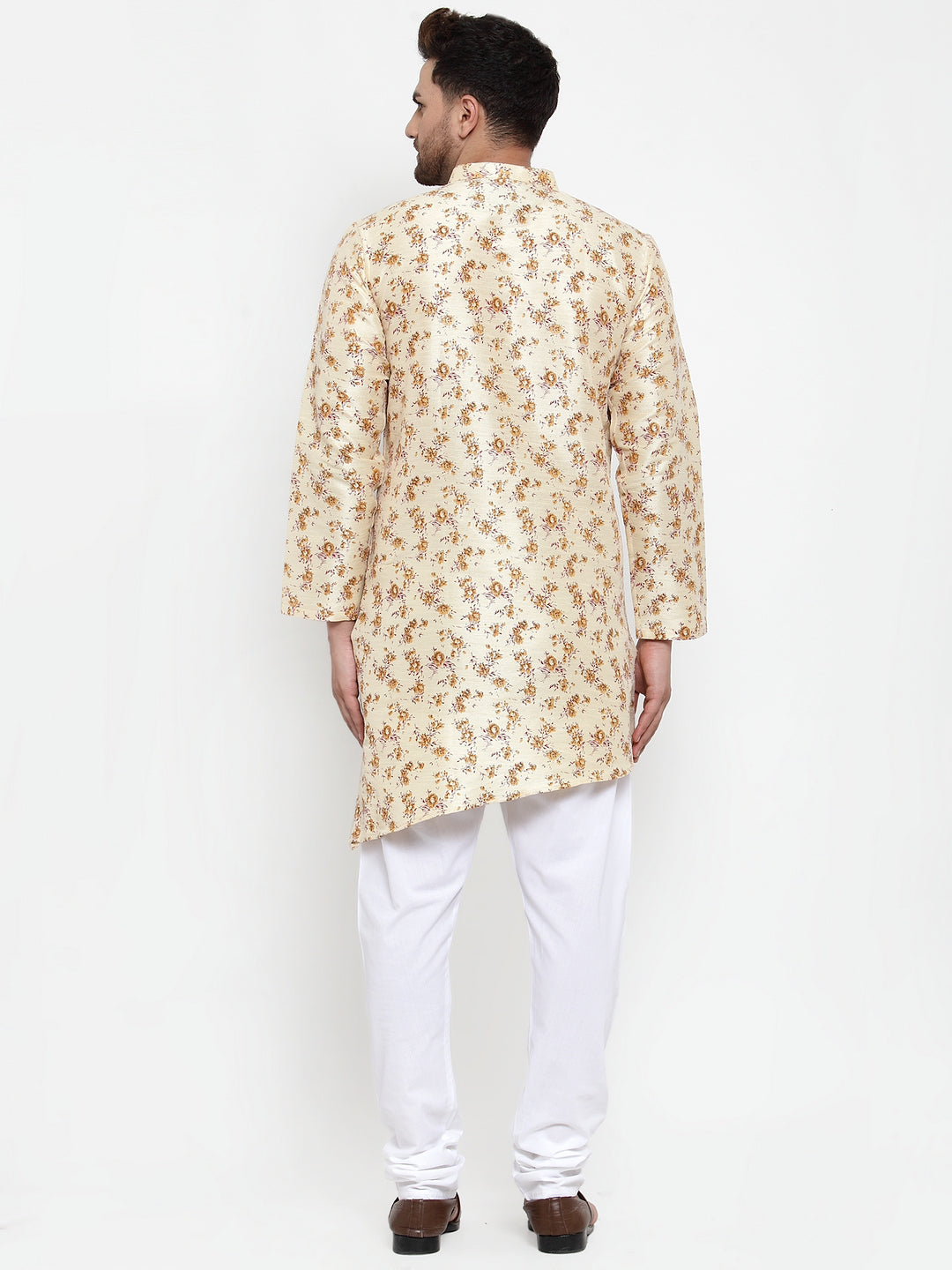 KLOTTHE Beige Cotton Self Design Kurta With Pyjama