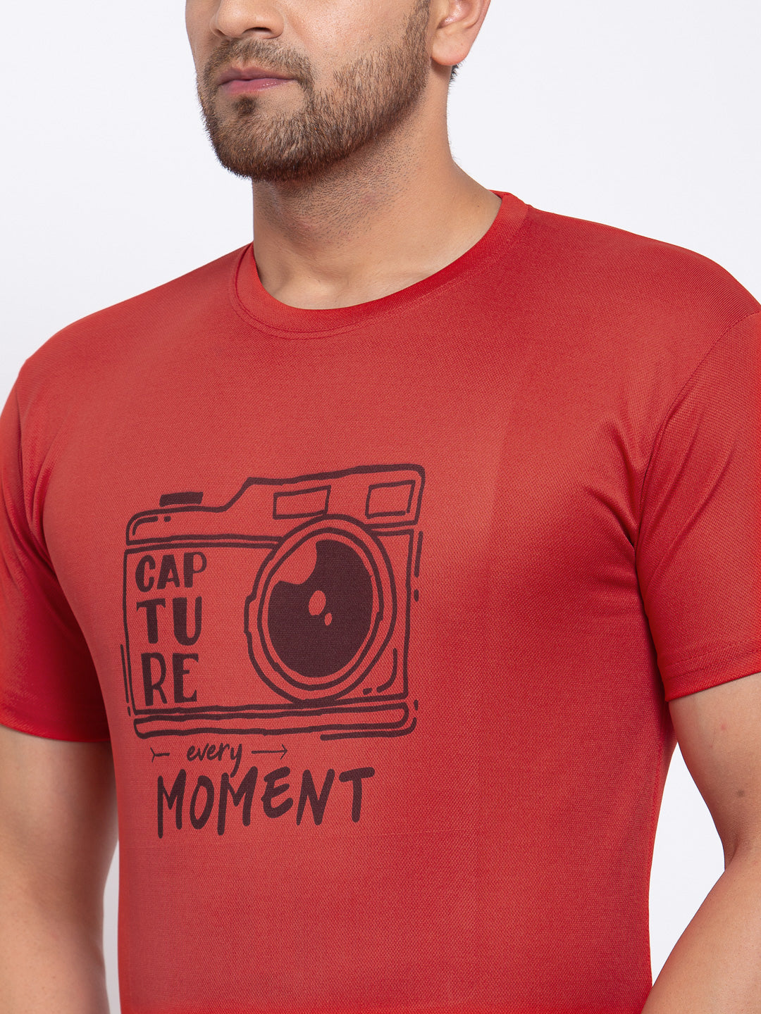 KLOTTHE Red Polyester Printed T-Shirt