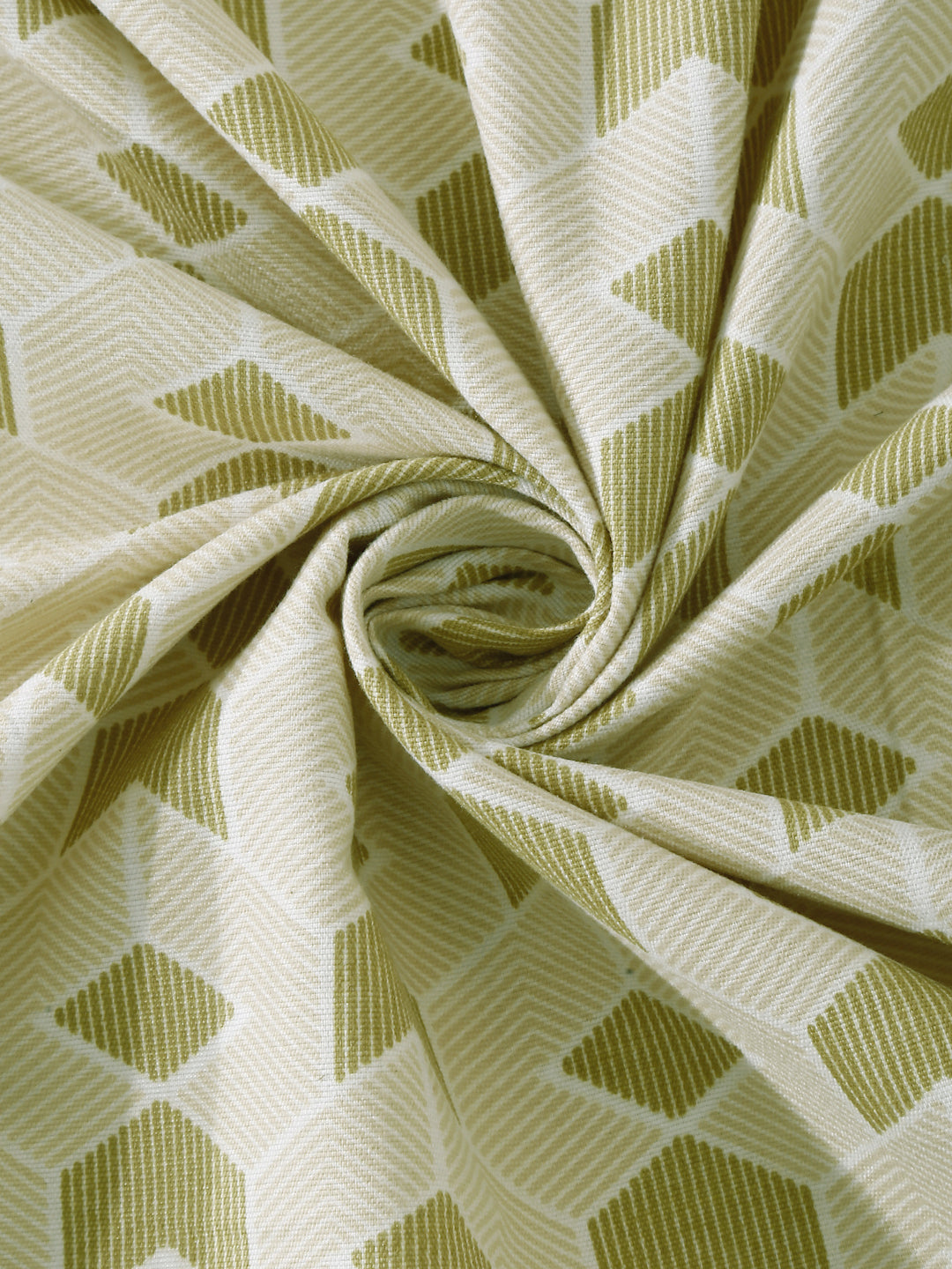 Klotthe OliveGreen Geometric 300 TC Cotton Blend Double Bedsheet with 2 Pillow Covers