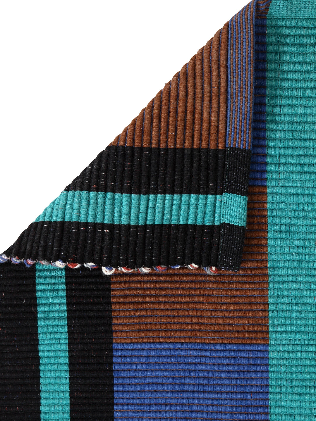 KLOTTHE Set of Two Multicolor Cotton Striped Floor Mats & Dhurries 90X140 cm