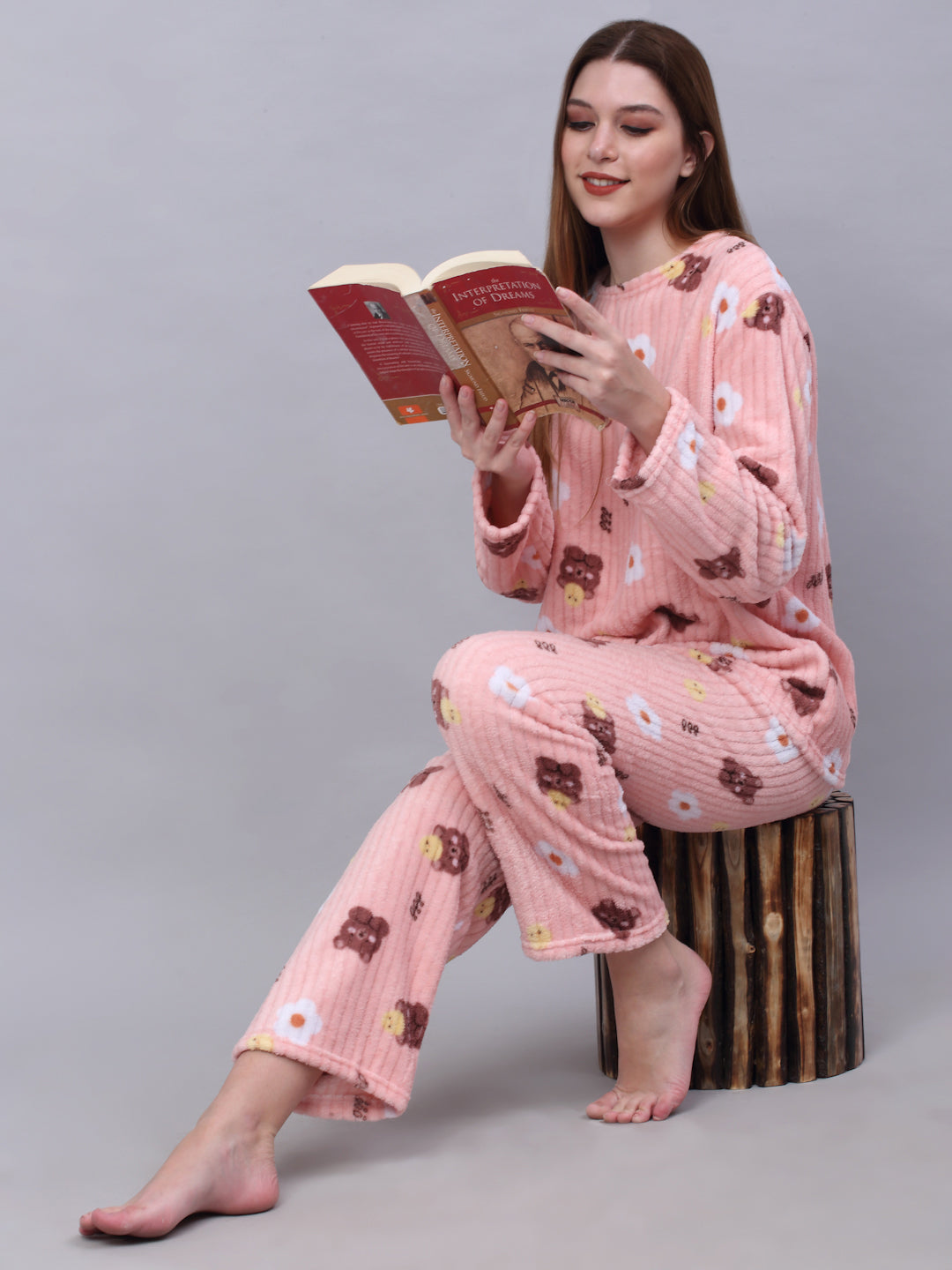 Woolen Fleece Winter Warm Night Suit for Women by KLOTTHE Woolen Fleece Winter Warm Night Suit for Women by KLOTTHE