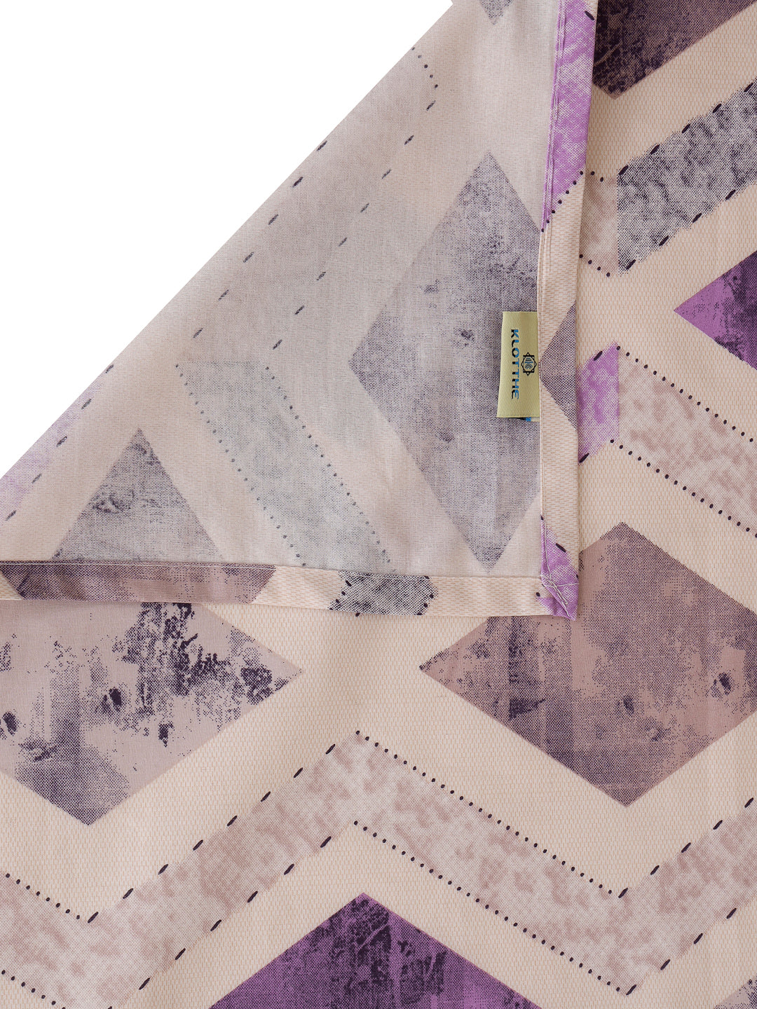 Klotthe Multicolor Geometric 400 TC Pure Cotton Single Bedsheet Set in Book Fold Packing