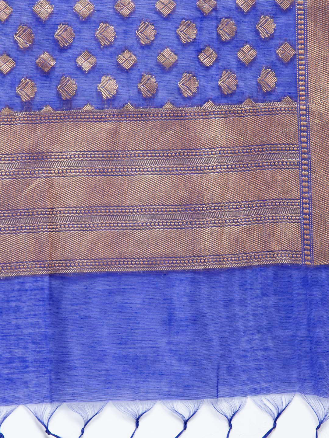 KLOTTHE Blue Silk Blend Paisley Dupatta (230 cmX90 cm)