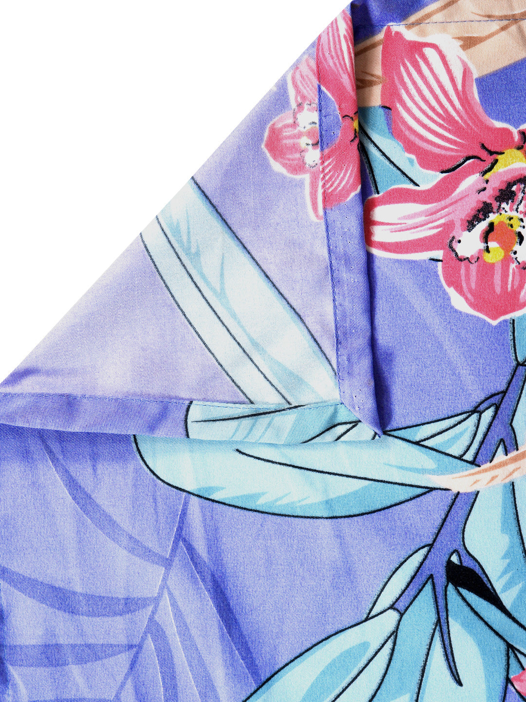 KLOTTHE Blue Polycotton Floral Single Bedsheet with 1 Pillow Cover (215X150 cm)