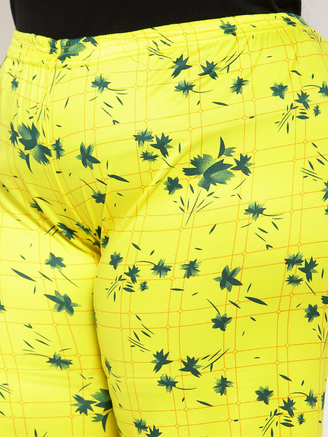 KLOTTHE Yellow Viscose Rayon Printed Palazzo