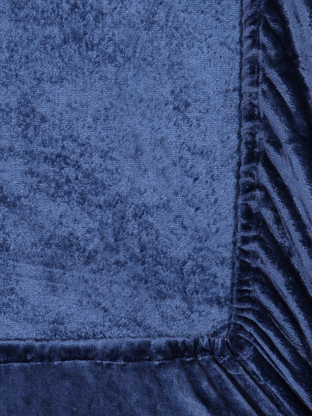 Klotthe Blue Solid Woolen Fitted Double Bed Sheet with 2 Pillow Covers