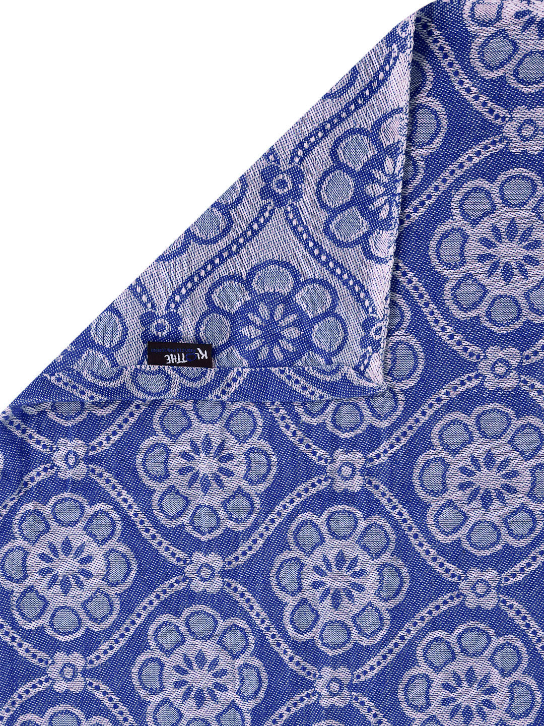 Klotthe Blue Woven Design Pure Cotton Single Bed Cover with Pillow Covers