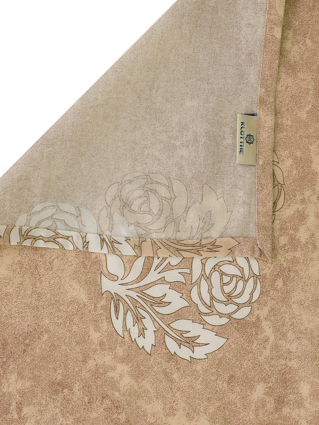 Klotthe Beige Floral 400 TC Pure Cotton Double Bedsheet Set in Book Fold Packing
