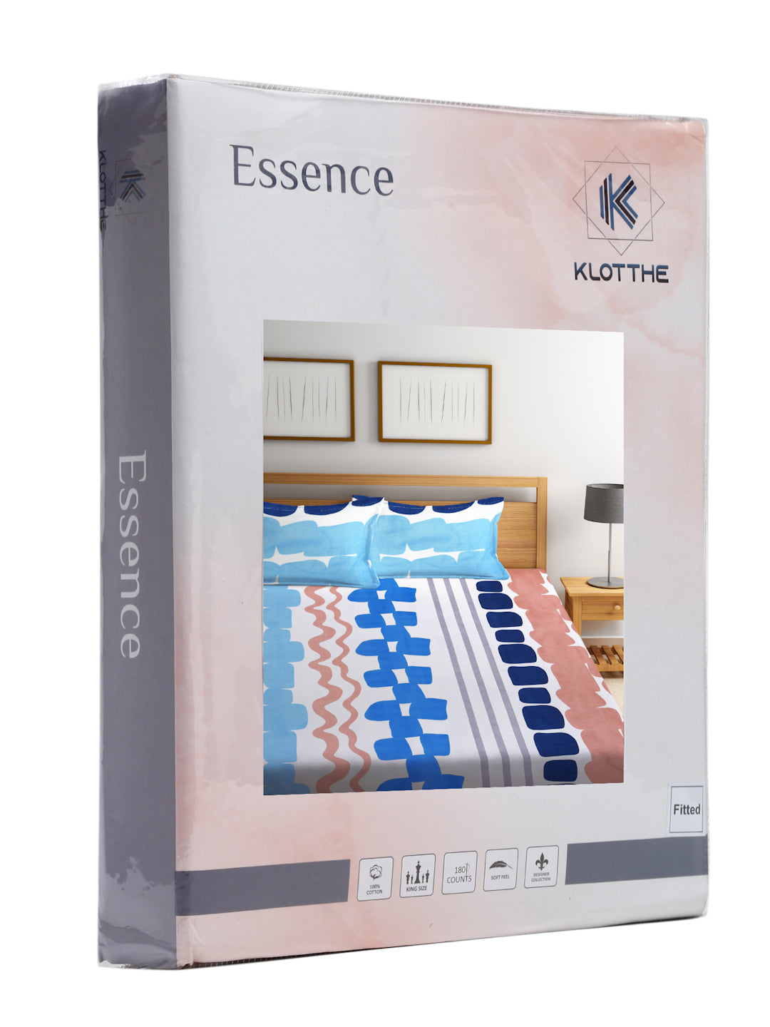 Klotthe Multi Abstract 300 TC Cotton Blend Double Bedsheet Set in Book Fold Packing