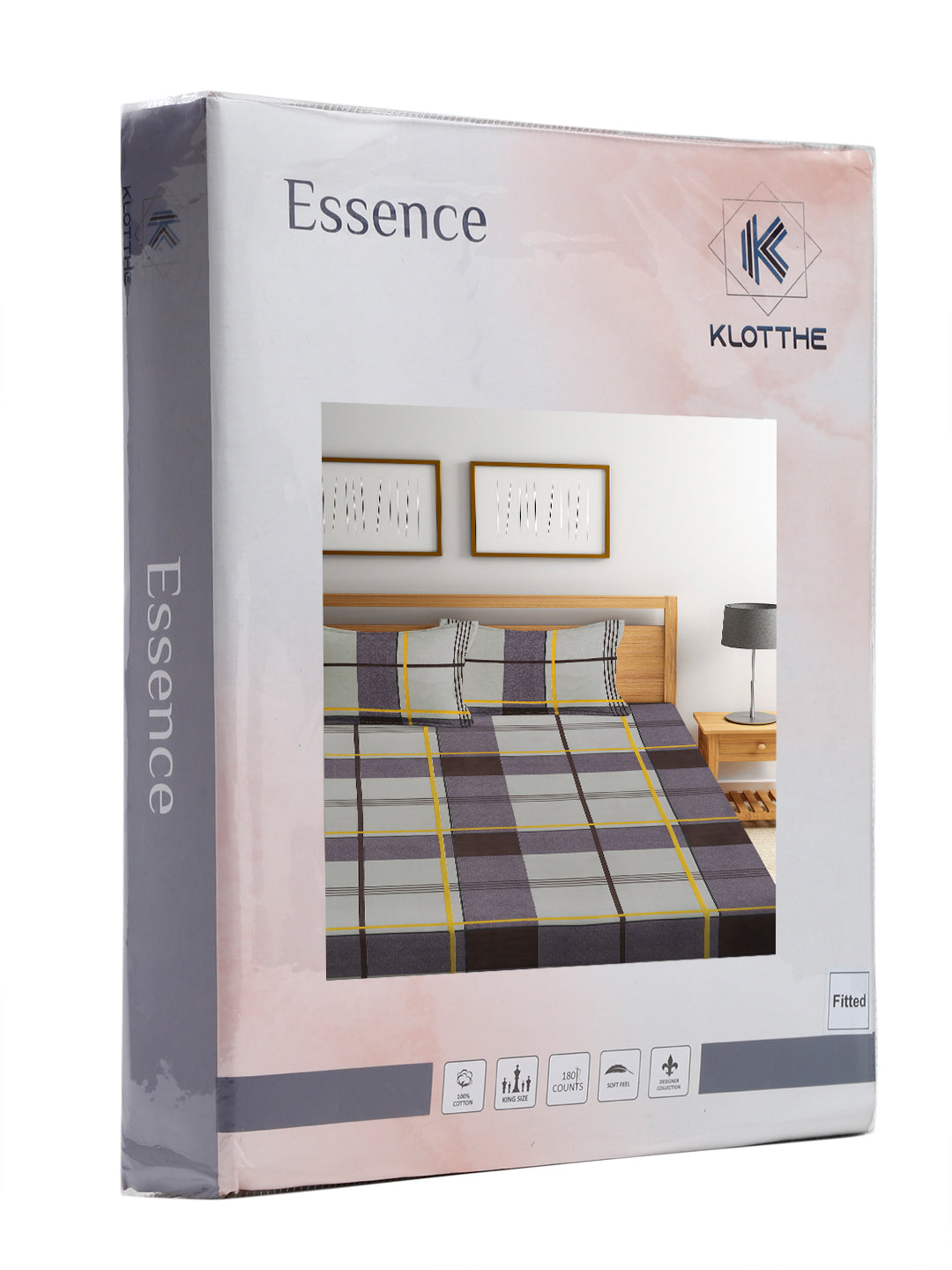 Book Fold King Size Elastic Fitted Bedsheet with Two Pillow Covers by KLOTTHE® (245 x 225 CM) (Latest Collection)