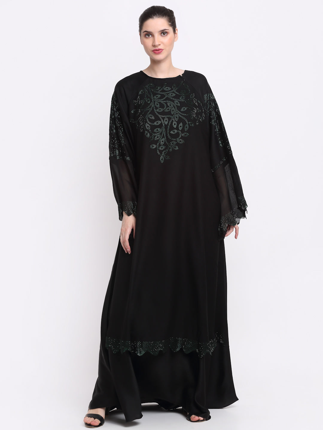 Klotthe Women Black Solid Burqa With Scarf
